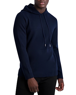 Karl Lagerfeld Slim Fit Sweater Hoodie In Navy
