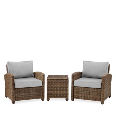 Crosley - Bradenton 3 Piece Outdoor Wicker Armchair Set