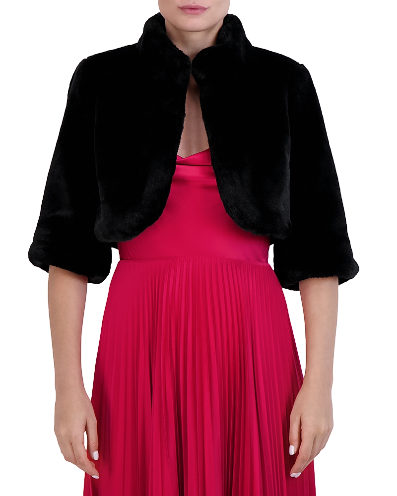 Laundry By Shelli Segal Faux Fur Shrug In Black