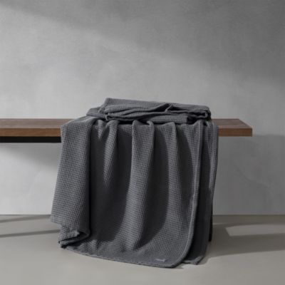 Waffleweave Charcoal Blanket, Full/Queen