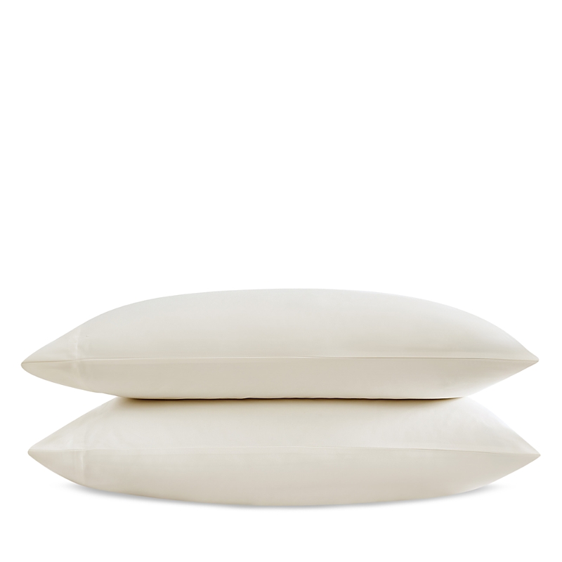 Vera Wang Solid Cvc Sateen Natural Queen Pillowcase, Pair In Natural
