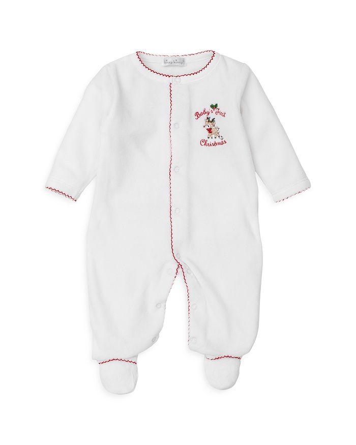 Kissy Kissy Unisex Velour Baby's First Christmas Footie Baby