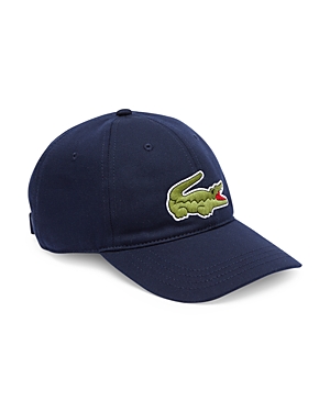 Lacoste Unisex Adjustable Organic Cotton Twill Cap In Navy Blue
