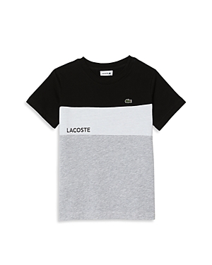 Lacoste Boys' Colorblock Logo Tee - Little Kid, Big Kid In Gray/white/black