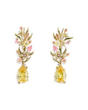 Anabela Chan - 18K Yellow Gold Plated Sterling Silver English Garden Simulated Gemstone & Diamond Posie Earrings