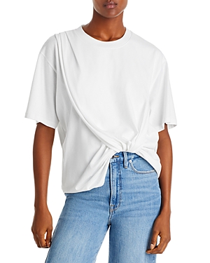 3.1 Phillip Lim Asymmetric Draped Cotton-jersey T-shirt In White