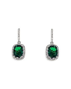 Anabela Chan 18K White Gold Plated Sterling Silver Constellation Collection Simulated Emerald & Diamond Comet Earrings