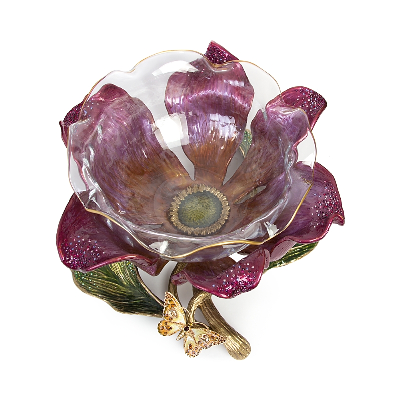 Jay Strongwater Sydney Large Flower Bowl In Multi