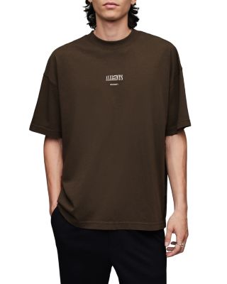 ALLSAINTS - Burman Oversized Fit Logo Solid Short Sleeve T-Shirt