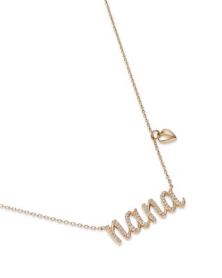 Diamond "Nana" Necklace in 14K Yellow Gold, 0.17 tcw 