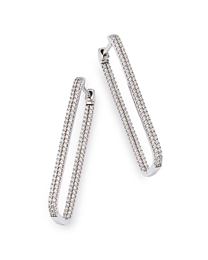 Bloomingdale's Diamond Geometric Hoop Earrings in 14K White Gold, 1.0 ct. t.w. - 100% Exclusive