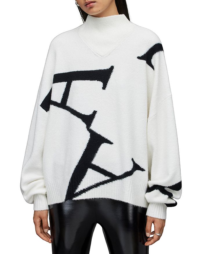 Allsaints A Star Sweater In Chalk White