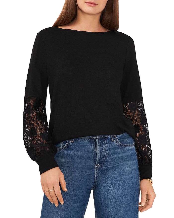 VINCE CAMUTO Lace Sleeve Top | Bloomingdale's