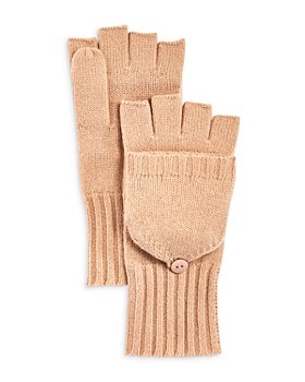 C by Bloomingdale's Cashmere - Ribbed Pop-Top Cashmere Gloves - 100% Exclusive