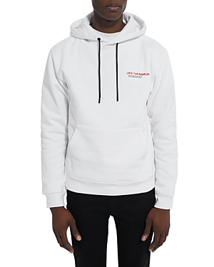 Shop The Kooples Cotton Fleece Logo Print Casual Fit Hoodie In White