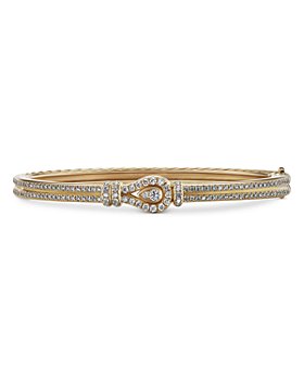 David Yurman - Thoroughbred Loop Bracelet in 18K Yellow Gold with Full Pavé Diamonds