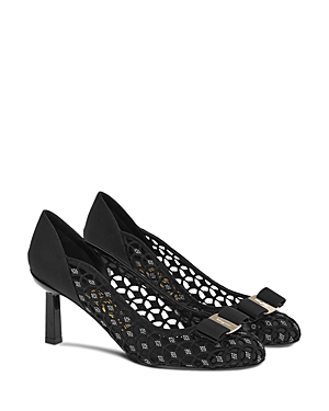 Salvatore Ferragamo Women's Slip On Embellished High Heel Pumps