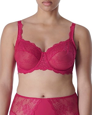 Simone Perele Reve Scalloped Lace Bra In Cranberry
