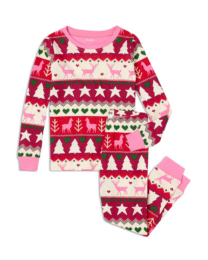 Hatley Painted Leopard Organic Cotton Raglan Pajama Set main image 1