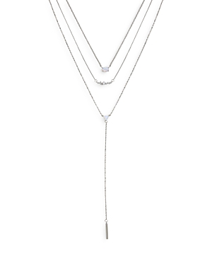 Shop Ettika Opal Pendant Layer Necklaces, Set Of 3 In Silver