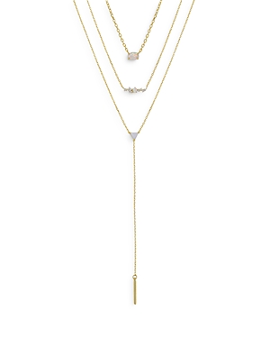 Shop Ettika Opal Pendant Layer Necklaces, Set Of 3 In Gold