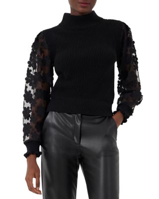FRENCH CONNECTION Juri Mozart Floral Appliqué Sweater | Bloomingdale's