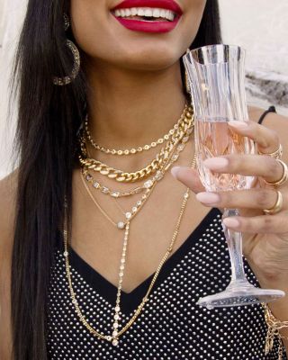 Life of Links Crystal &amp; 18K Gold Plated Necklace, 14&amp;quot;