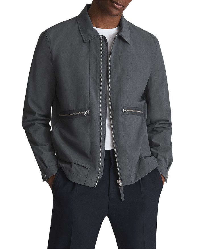 REISS Fival Textured Harrington Jacket | Bloomingdale's