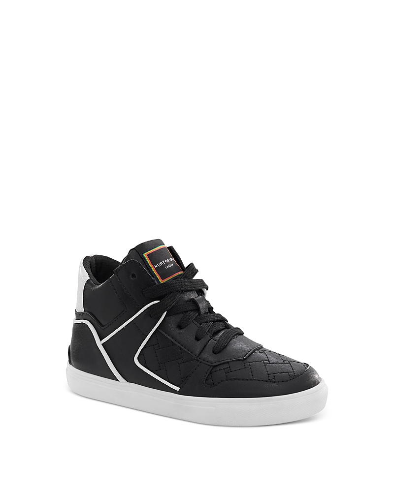 Shop Kurt Geiger Boys' Lane High Top Sneakers - Toddler, Little Kid, Big Kid In Black/white