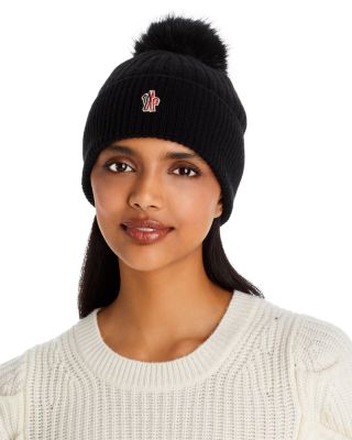 Moncler black pom pom hat online