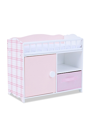 Olivia's Little World by Teamson Kids Aurora Princess Pink Plaid Baby Doll Bed with Accessories Pink