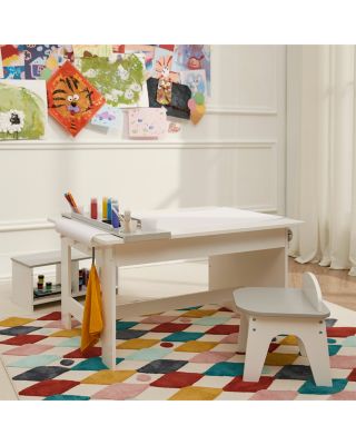 Kids Little Artist Monet Play Art Table Kids Furniture White/Gray - Ages 3-7