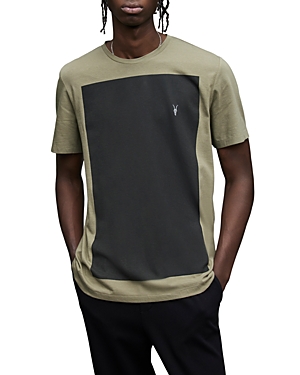 ALLSAINTS LOBKE COTTON COLOR BLOCKED EMBROIDERED LOGO TEE