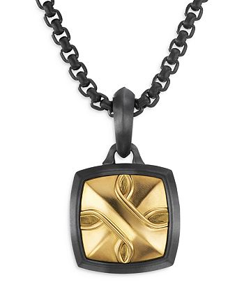David Yurman - Armory&reg; Amulet in Black Titanium with 18K Yellow Gold