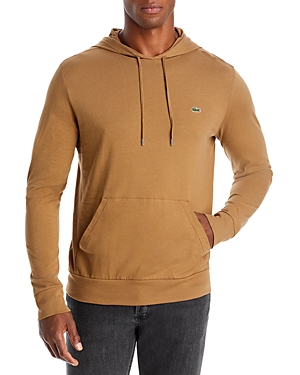 Lacoste Jersey Long-sleeve Hooded Tee In Z0w Leafy