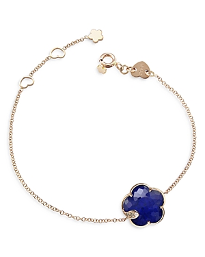 Pasquale Bruni 18k Rose Gold Petit Joli Lapis Doublet & Diamond Floral Bracelet In Blue/rose Gold