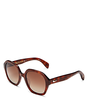 Rag & Bone 53mm Gradient Square Sunglasses In Brown/brown Gradient