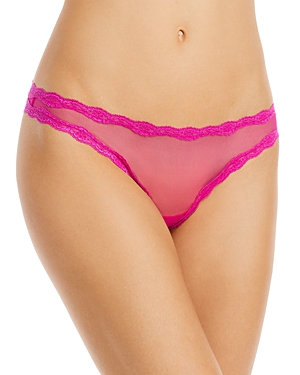 Shop Fleur Du Mal Sheer Tulle Thong In Wild Pink