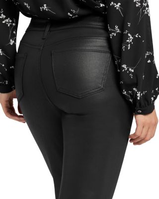 Petite Marilyn High Rise Straight Leg Coated Jeans