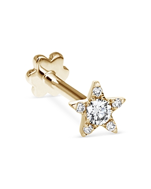 Shop Maria Tash 18k Yellow Gold Diamond Star Threaded Stud Earring