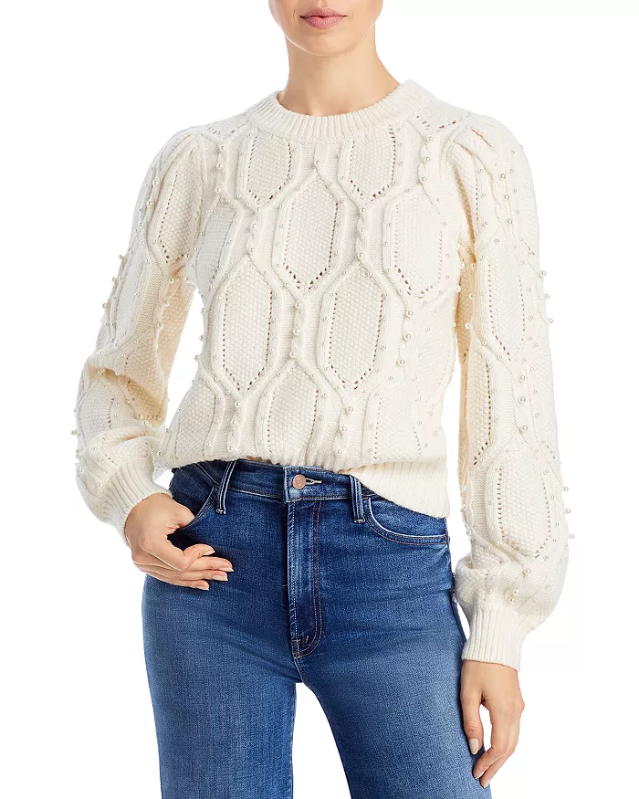 bloomingdales.com | Pearl Cable Knit Sweater- 100% Exclusive