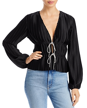 WAYF TIE FRONT BLOUSE