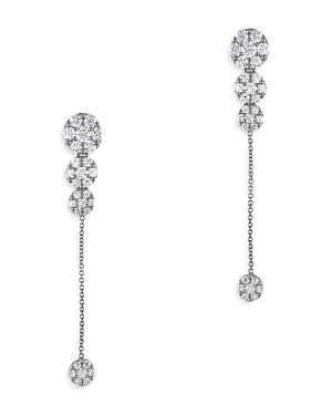Bloomingdale's Diamond Cluster Drop/ Linear Earrings, 2.0 Ct. T.w., In 14k White Gold - 100% Exclusive