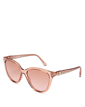 Ferragamo Gancini Injection Plastic Cat-eye Sunglasses In Lobster/transparent