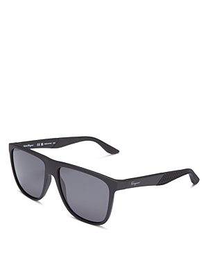 Ferragamo Salvatore  Aviator Sunglasses, 59mm In Black/gray Solid