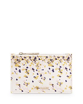 Ted Baker - Rhulia Blurred Floral Leather Zip Card Holder