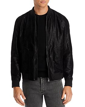 HUGO - Shiny Leather Zip Front Jacket