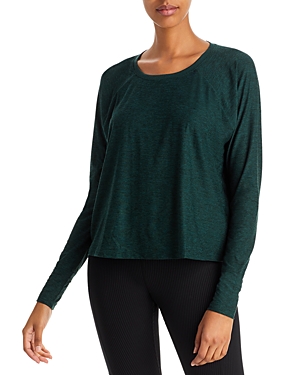 Beyond Yoga Featherweight Long Sleeve T-shirt In Forest Green