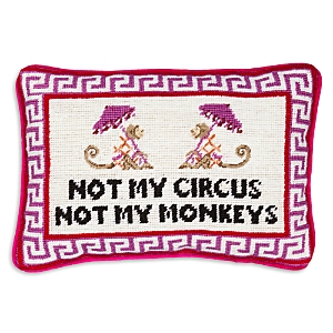 Furbish Studio Not My Circus Not My Monkeys Decorative Pillow In Pink Multi