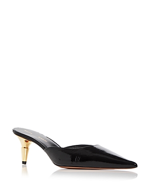 Shop Proenza Schouler Women's Napl Pointed Toe Slip On Mules In Black/gold
